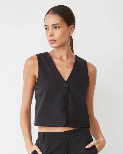 MONROW Soft Twill Relaxed Vest