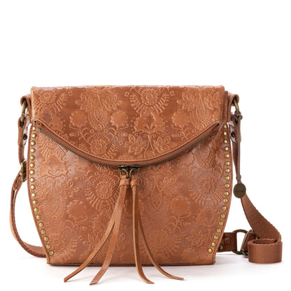 Silverlake Flap Crossbody - Leather - Tobacco Floral Embossed
