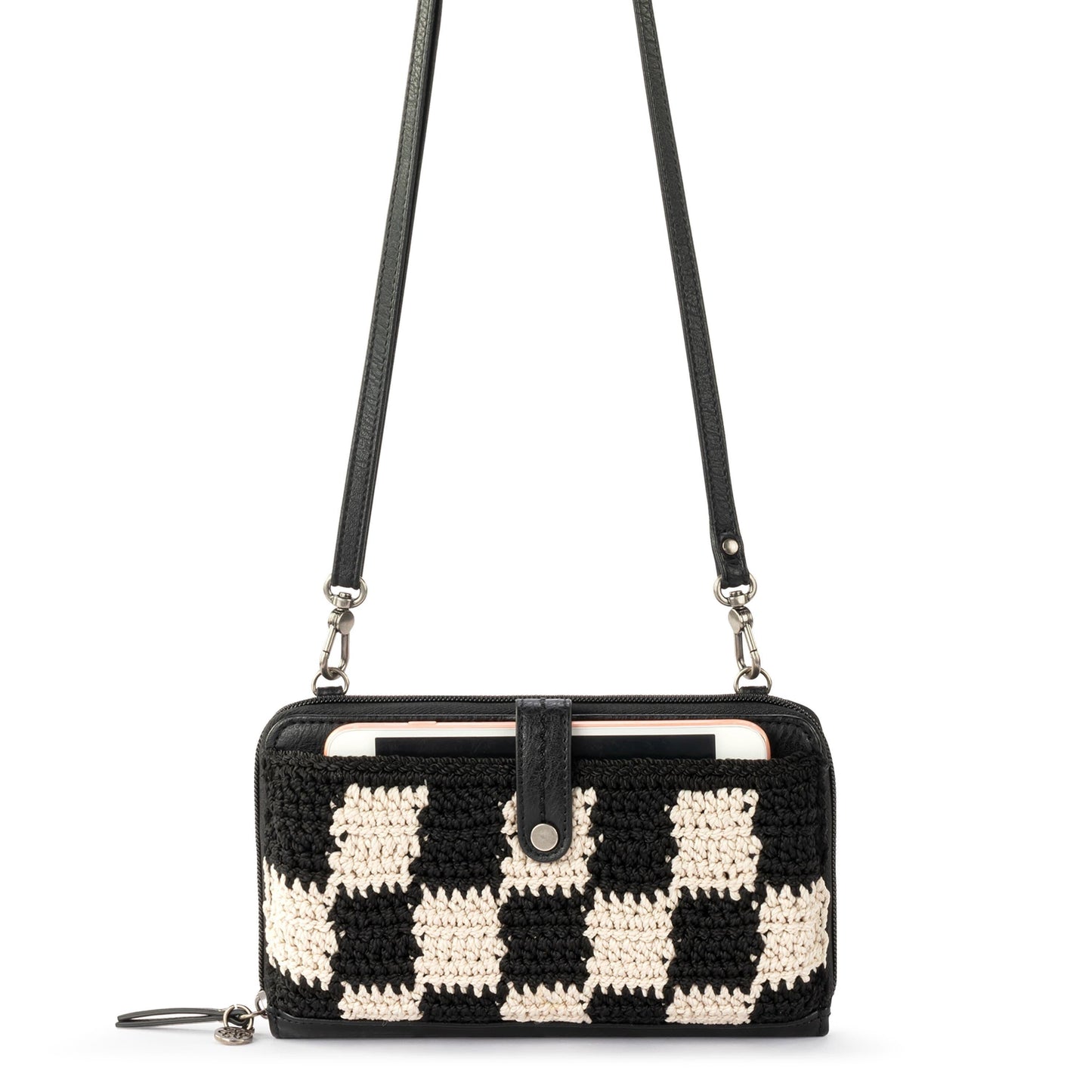 Iris Smartphone Wallet - Hand Crochet - Black Check