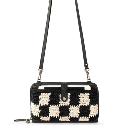 Iris Smartphone Wallet - Hand Crochet - Black Check