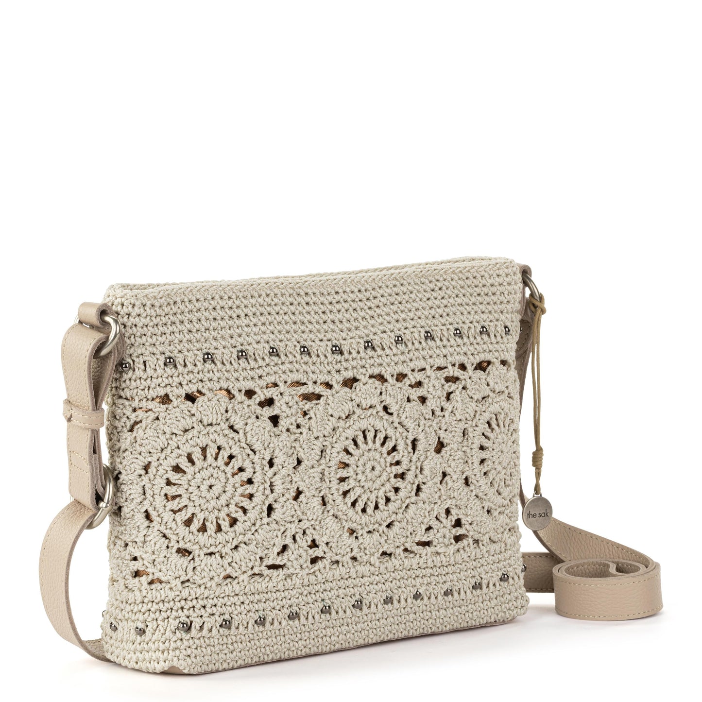 Melrose Crossbody - Hand Crochet - Natural Medallion