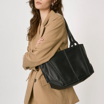 Los Feliz Satchel - Leather - Black
