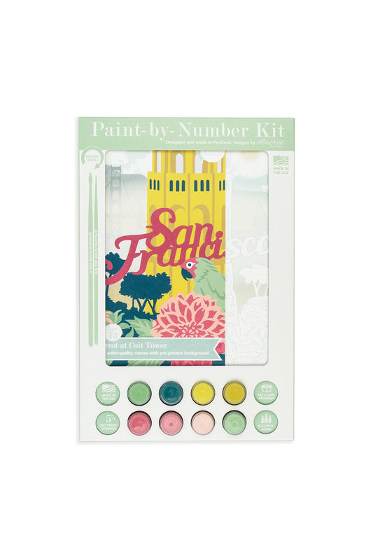 Parrot at Coit Tower | 8x10 paint-by-number kit