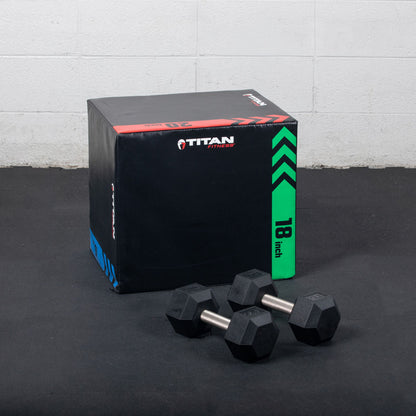 15 LB Straight Stainless Steel Hex Dumbbells