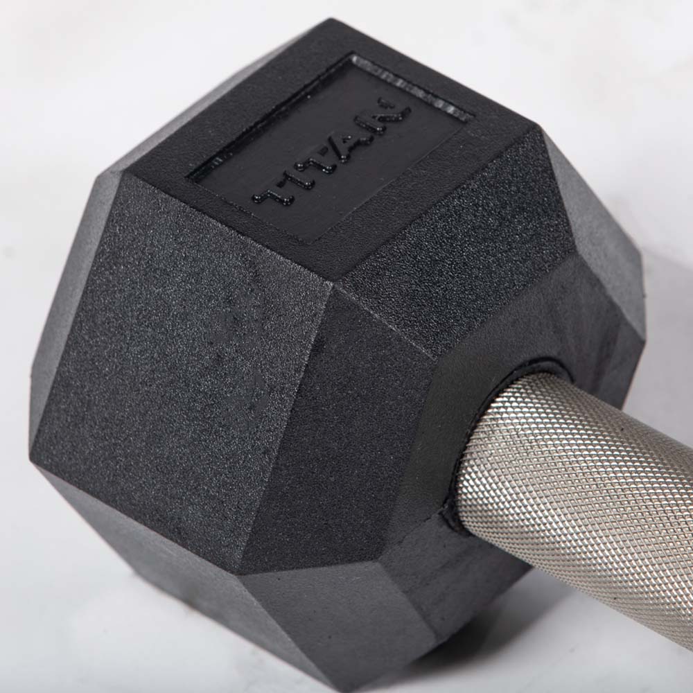 15 LB Straight Stainless Steel Hex Dumbbells