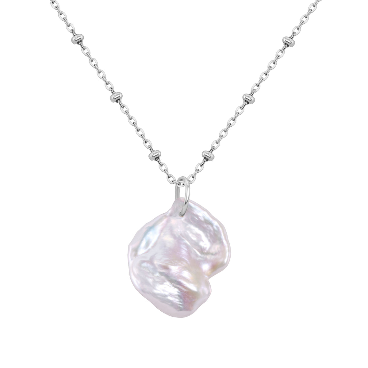 Keshi Pearl Medallion Necklace