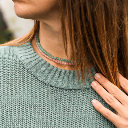 Natural Aventurine + 14k Gold Filled Toggle || Gemstone Necklace