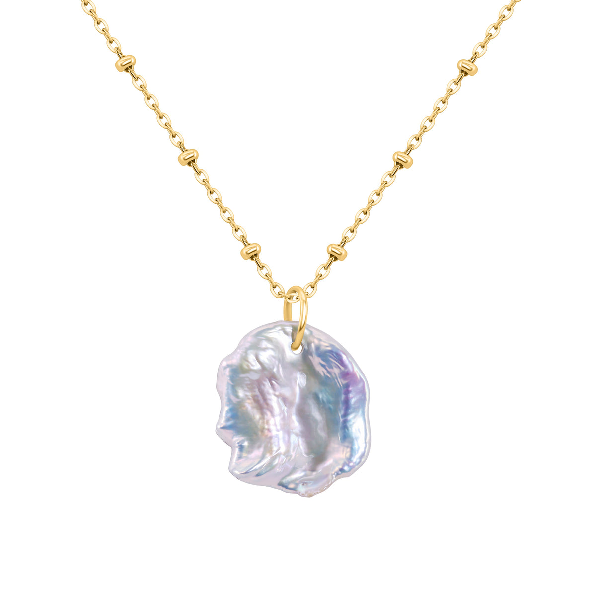 Keshi Pearl Medallion Necklace
