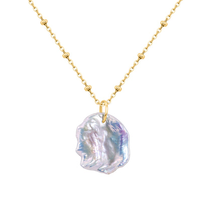 Keshi Pearl Medallion Necklace