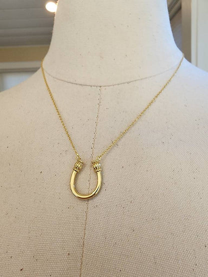 Saints and Saviors Feeling Lucky Reversible Gold Horseshoe Necklace
