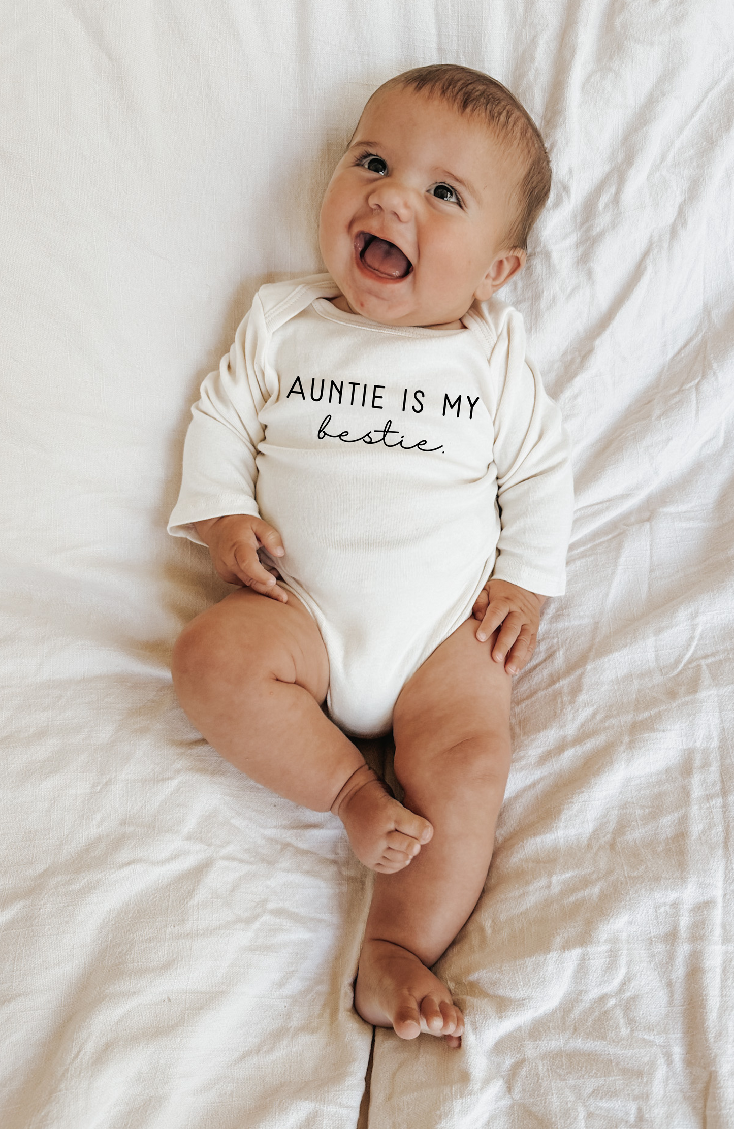 Auntie is My Bestie Organic Bodysuit Long Sleeve