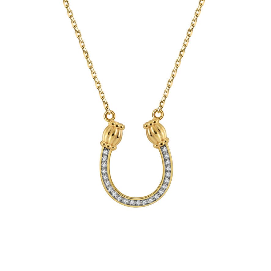 Saints and Saviors Feeling Lucky Reversible Gold Horseshoe Necklace