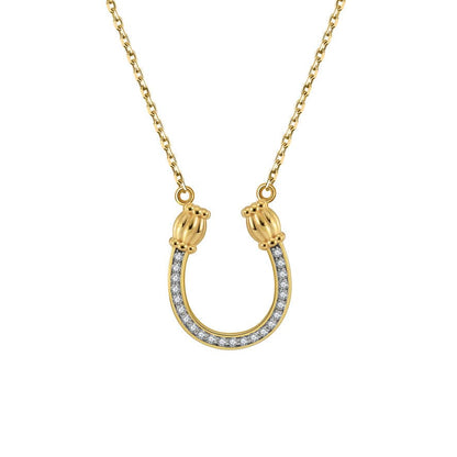 Saints and Saviors Feeling Lucky Reversible Gold Horseshoe Necklace