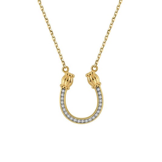 Saints and Saviors Feeling Lucky Reversible Gold Horseshoe Necklace