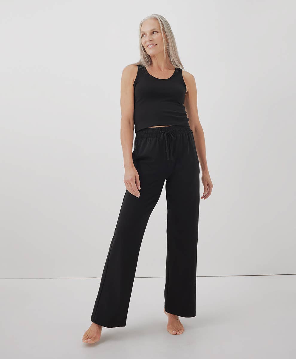 Pact Women’s Cool Stretch Cropped Lounge Tank: Black