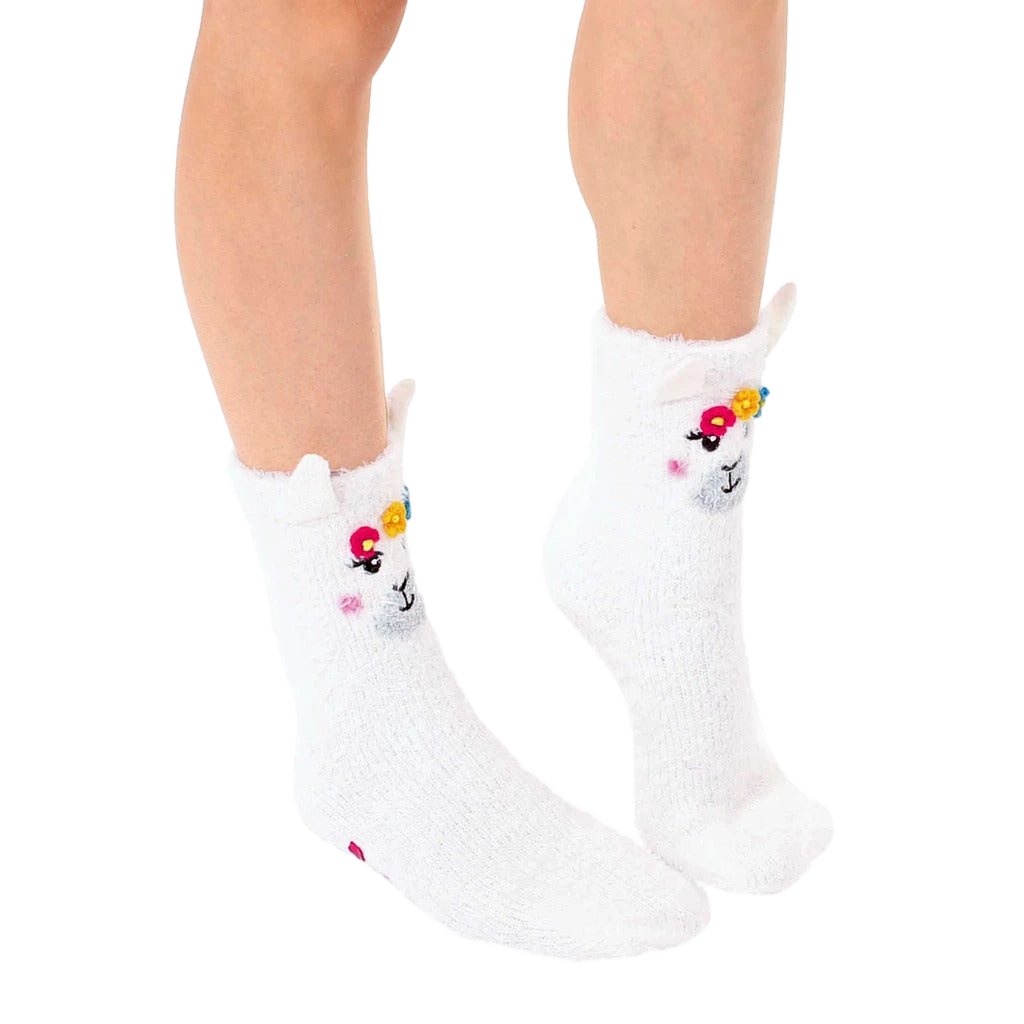 Fuzzy Llama Non-Skid Slipper