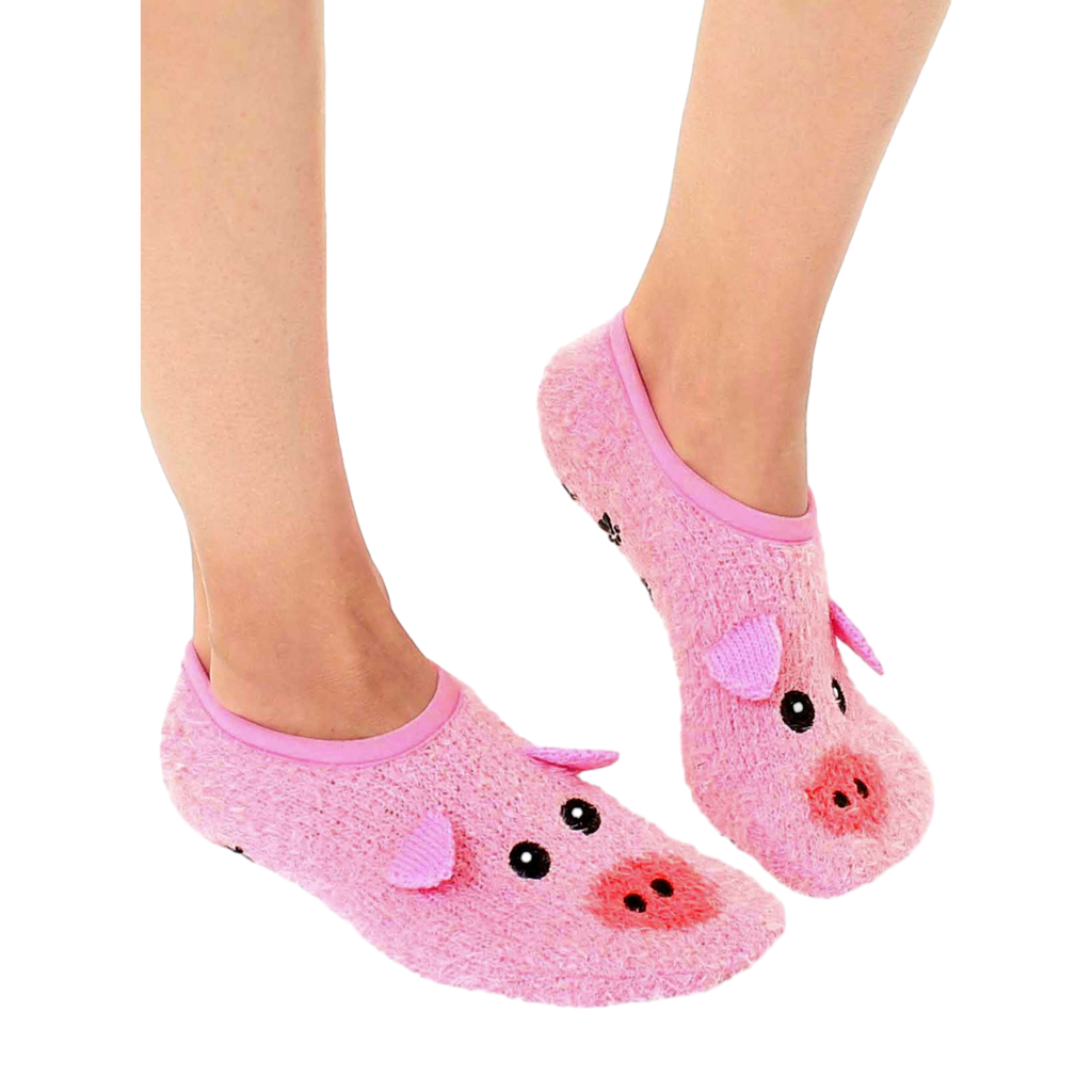 Fuzzy Pig Non-Skid Slipper