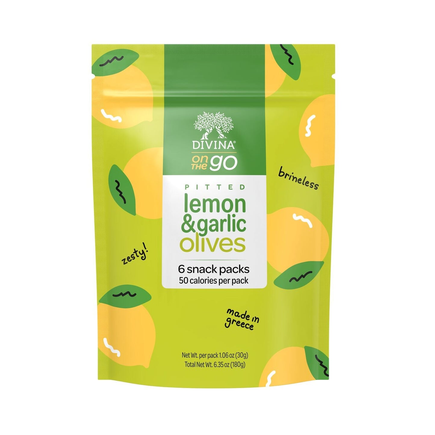 On the Go Pitted Lemon & Garlic Olives (6 Pack)