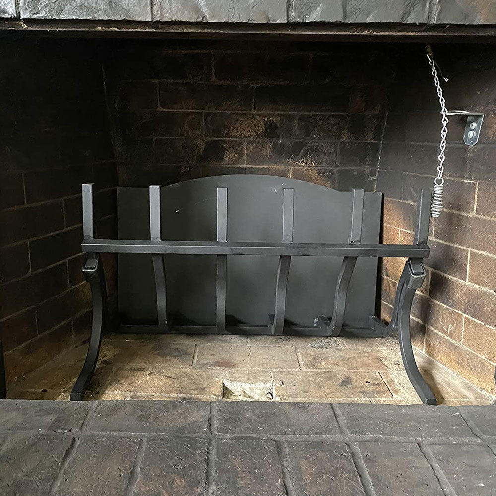 High-Efficiency Log Grate with Reflective Fireback