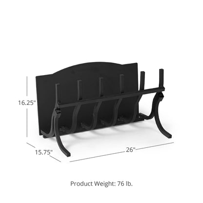 High-Efficiency Log Grate with Reflective Fireback