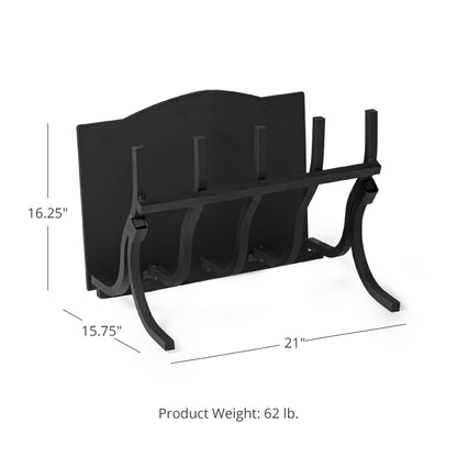 High-Efficiency Log Grate with Reflective Fireback