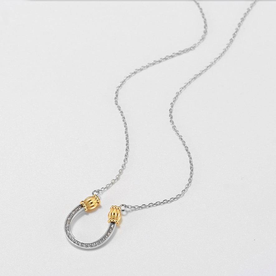 Saints and Saviors Feeling Lucky Reversible Silver Horseshoe Necklace