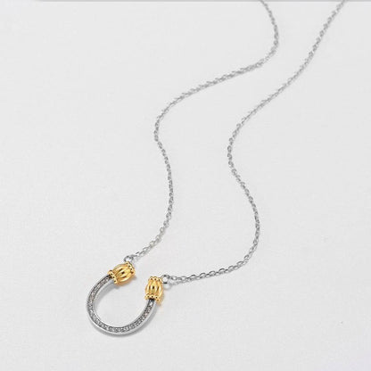 Saints and Saviors Feeling Lucky Reversible Silver Horseshoe Necklace