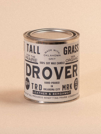 Drover: Leather + Bergamot Soy Wax Candle