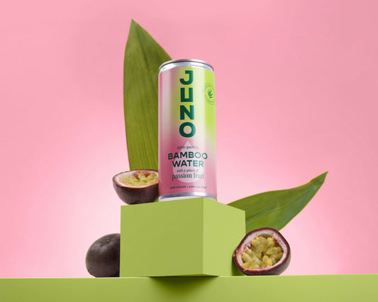 Juno Bamboo Water Passion Fruit Can - 12 Cans x 250 mL case