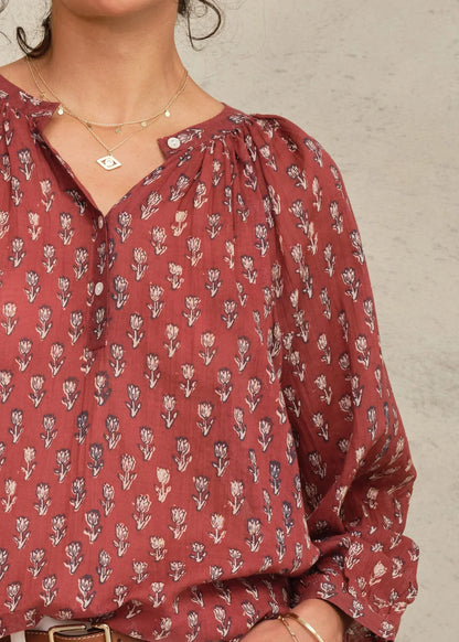 M.A.B.E Ari Print Long Sleeve Top