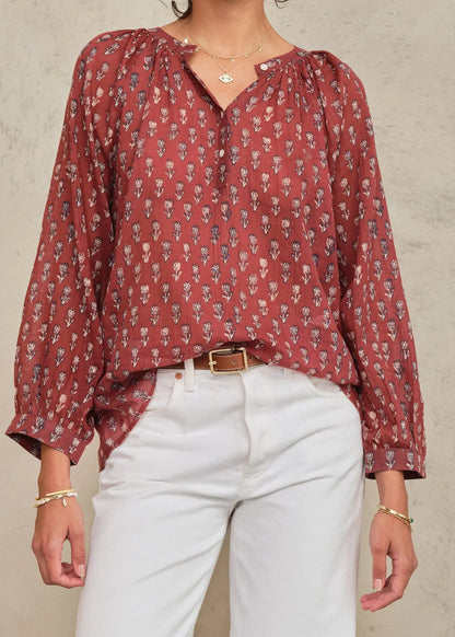 M.A.B.E Ari Print Long Sleeve Top