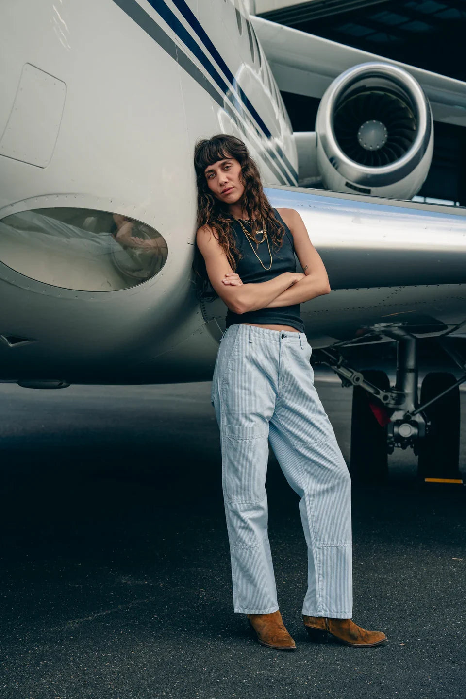 ASKK NY Blue Stripe Carpenter Pants