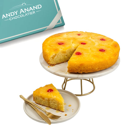 Andy Anand Sugar-Free Pineapple Upside-Down Cake, 9-Inch – Caramelized Pineapple, Keto & Diabetic-Friendly, No Preservatives, Birthday Gift