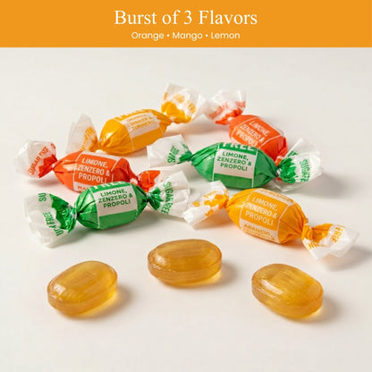 Andy Anand Sugar-Free Ginger Candy, 55 pc, 7 oz – Orange, Mango & Lemon Flavors, Made in Italy, Imported Keto & Diabetic-Friendly Gift Box