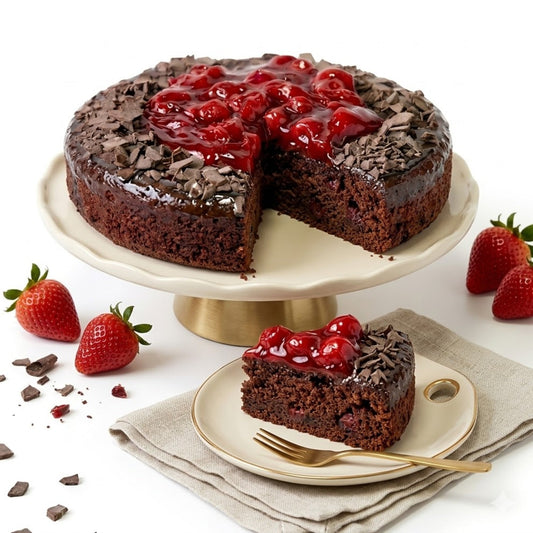 Andy Anand Sugar-Free Gluten-Free Chocolate Strawberry Cake, 2.8 lb – Real Strawberry Filling, Keto & Diabetic-Friendly, Birthday Gift Box