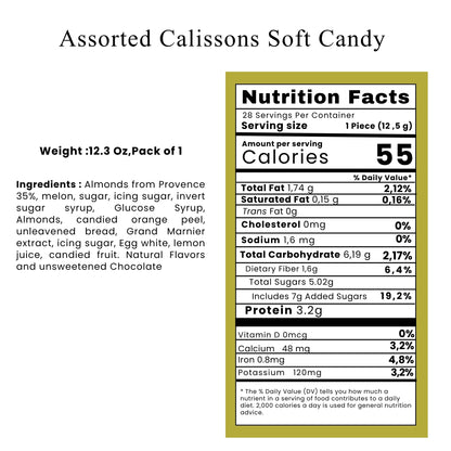 Andy Anand Calissons Almond Candy, 28 pc, 5 Flavors – Imported Calissons de Provence, French Confection, Gourmet Birthday & Holiday Gift Box