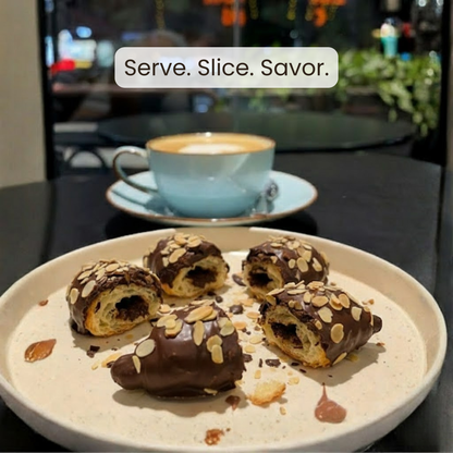 Andy Anand Dark Chocolate Almond Croissant Cake, 10 pc, 2 lb – Hand-Baked, Buttery Flaky Pastry, Toasted Almonds, Gourmet Birthday Gift Box