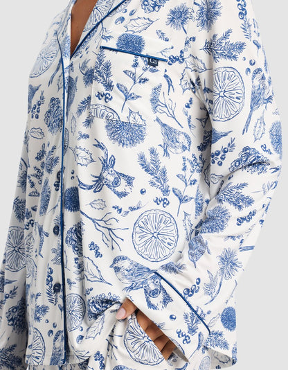 Women's Bamboo Stretch-Knit Long Sleeve Pajama Set