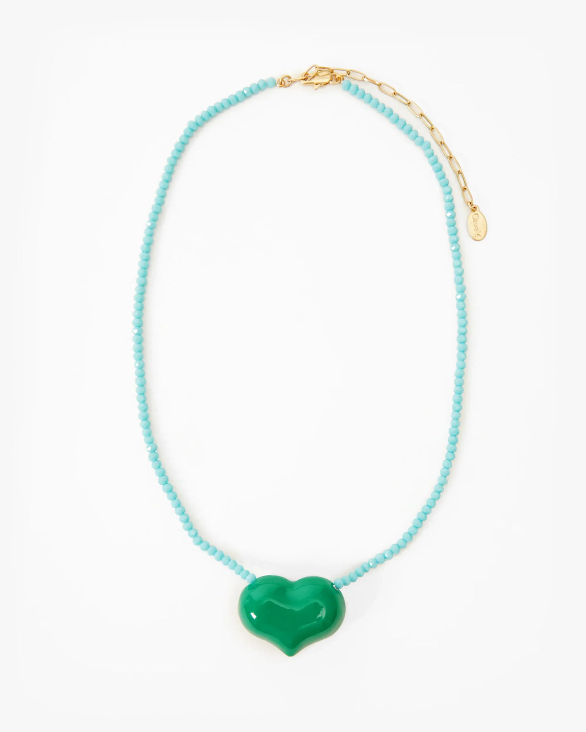 Clare V Beaded Heart Necklace