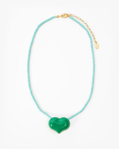 Clare V Beaded Heart Necklace