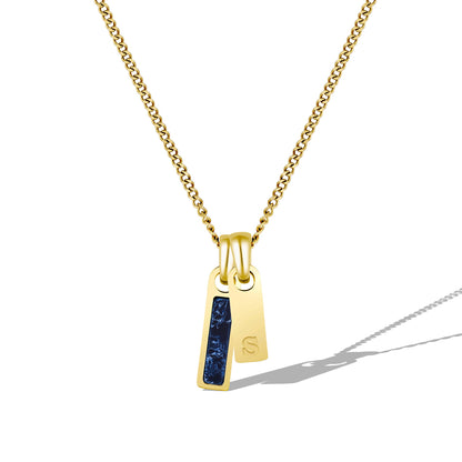 Birthstone & Initial Tag Necklace - Gold