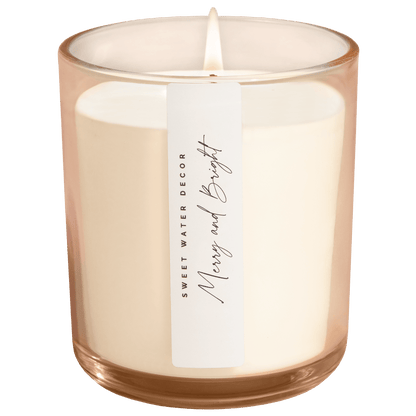 Merry and Bright Soy Candle - Tinted Glass Jar - 12 oz