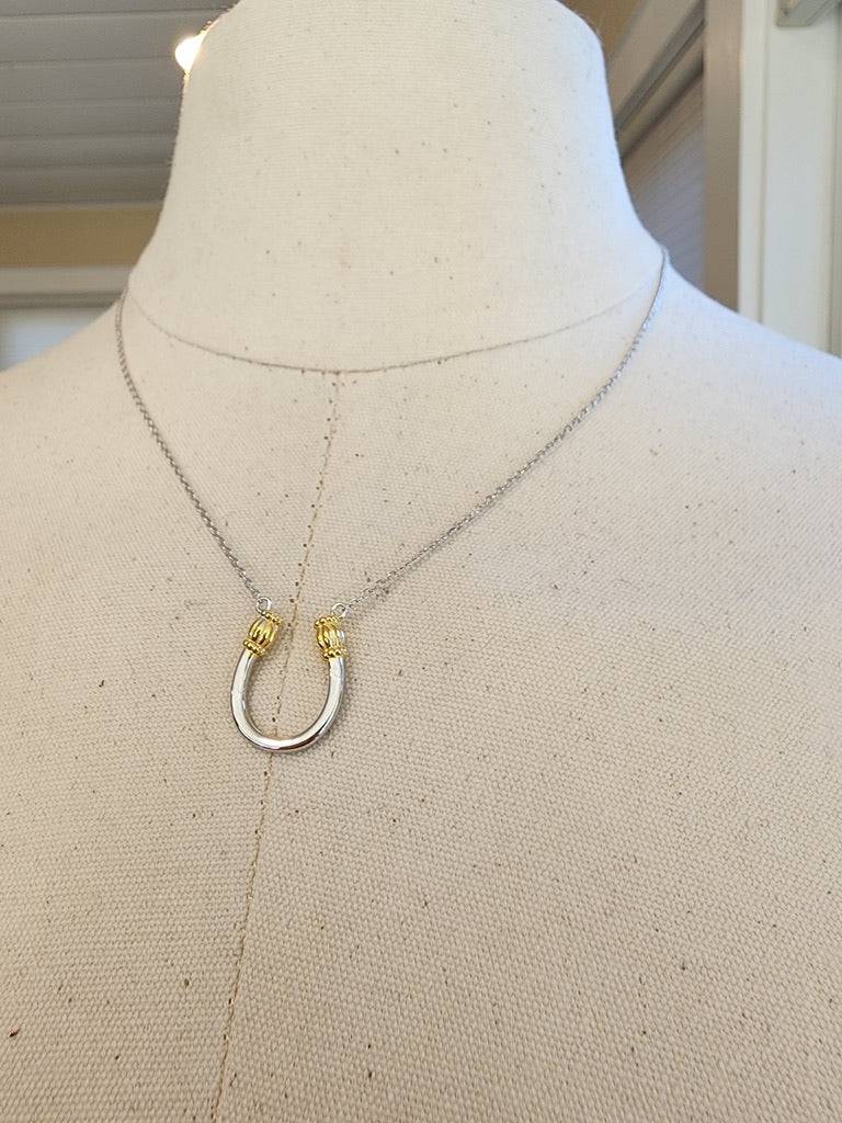 Saints and Saviors Feeling Lucky Reversible Silver Horseshoe Necklace