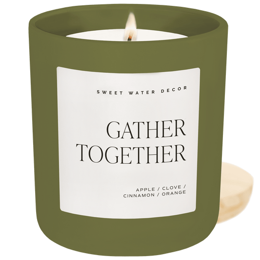 Gather Together Soy Candle - Olive Matte Jar - 15 oz (Farmhouse)