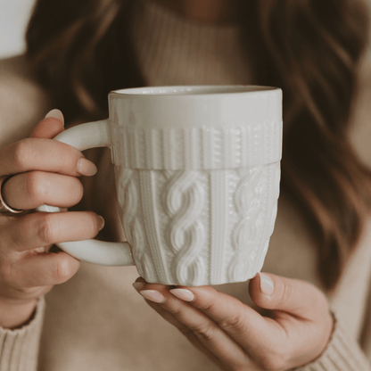 Cream Sweater 18 oz Figural Coffee Mug