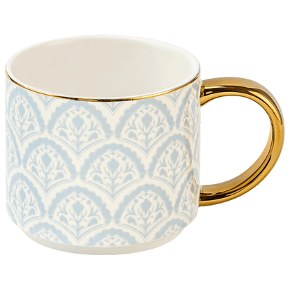 Blue Fan Quilt 14 oz Coffee Mug