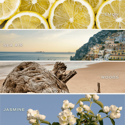 Coastal Lemon Soy Candle - Blue Tinted Glass Jar - 12 oz