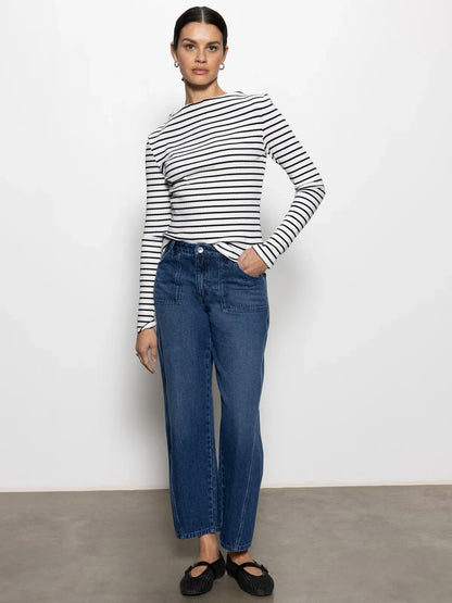 Sanctuary Long Sleeve Boatneck T-shirt