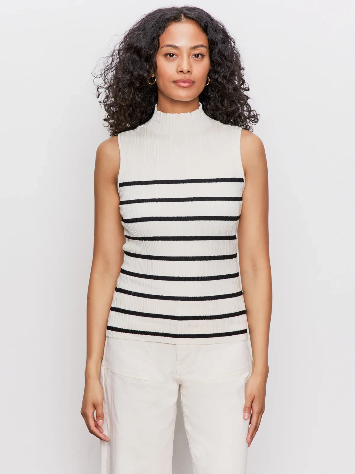Sanctuary Ribbed Funnel Neck Top