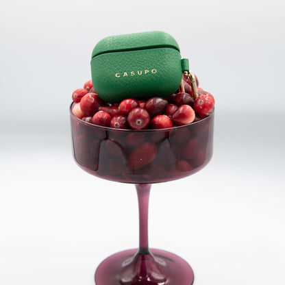 Leather Airpod Case - Green